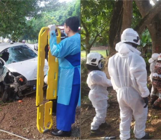 Saksi: “Saya lihat Myvi tu berpusing banyak kali sebelum hentam pokok”