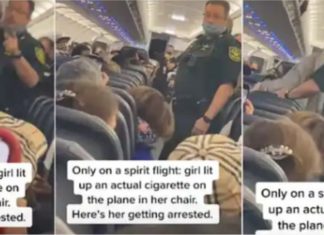 Pesawat baru mendarat wanita terus nyalakan rokok cetus kemarahan penumpang