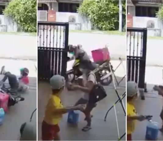 Dikejar anjing rider wanita Foodpanda rempuh pagar rumah…