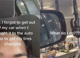 Diangkat mesin hidraulik tayar, lelaki ini bersembunyi dalam kereta gara-gara lupa keluar…