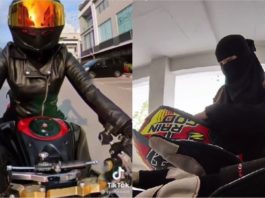 Minat motor sejak bujang walaupun berniqab bukan penghalang ride Kawasaki Z800