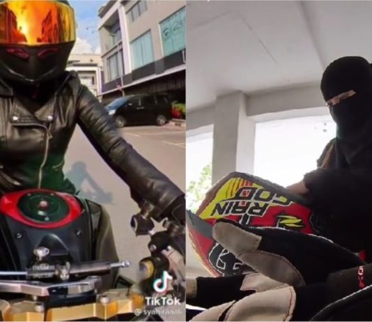 Minat motor sejak bujang walaupun berniqab bukan penghalang ride Kawasaki Z800