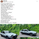 Toyota AE86 untuk dijual