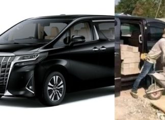 Serba boleh, pemilik ini guna Toyota Alphard angkut batu bata…