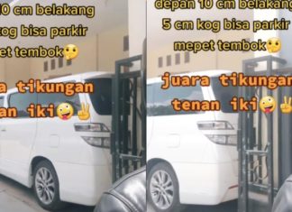 Netizen puji skil pemilik Vellfire parkir dalam ruangan sempit