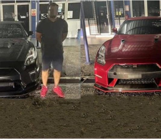 Berlumba lawan arus, polis tahan pemandu Nissan GTR R35, BMW M6 dan Mercedes