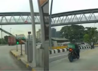 Degil lalu lorong kereta di plaza tol padahal lorong motor sebelah saja
