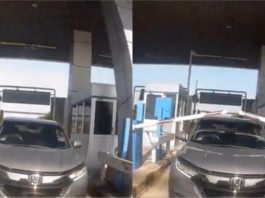 Cucuk rapat, Honda HR-V berjaya celus palang tol