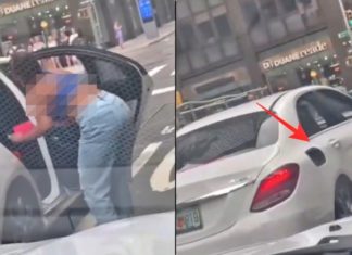 ‘Twerk’ tengah jalan sesak, wanita ini tampar penutup minyak Mercedes hingga tertanggal gara-gara kaki kena langgar tayar