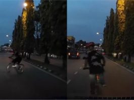 Pemandu nyaris langgar penunggang basikal seberang jalan mengejut, netizenpun sama geram..