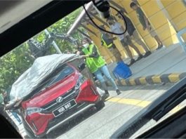 Wajah baharu Perodua Myvi 2022 facelift terdedah ketika penggambaran iklan