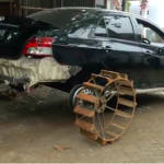 Toyota Vios jadi traktor bajak sawah_5