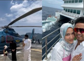 Lepas helikopter, pasangan selebriti ini naik kapal layar mewah milik Tan Sri Vincent Tan