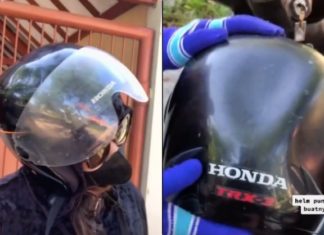 Surabaya terlalu panas, pengguna TikTok kongsi helmet ‘cair’ dan berlekuk