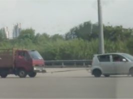 Myvi tunda lori di lebuh raya, King of the road power!!!