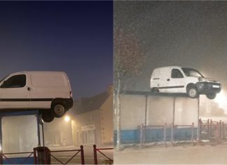 Misteri van atas bumbung hentian bas, orang ramai ingat teknik pemasaran rupanya…