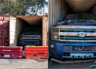 Selepas dua tahun jatuh ke dasar laut, akhirnya pihak operasi mencari temui kontena berisi Chevy Silverado