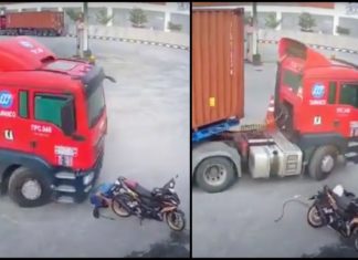 Pemandu treler wanita nyaris gilis penunggang motosikal didenda RM6,000