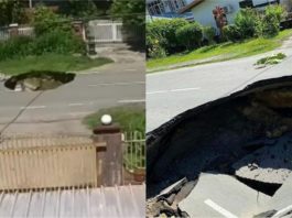 Penghantar makanan berdepan detik cemas nyaris terjunam jalan berlubang