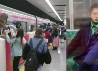 Serangan Joker di kereta api Tokyo, penumpang lari bertempiaran ikut tingkap