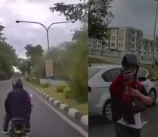 Tunggang santai di lorong kanan, eh dia pula ‘berlakon’ jadi mangsa