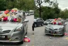Padah ‘double park’ tak turunkan brek tangan, Vios ini jadi tempat buangan sampah…