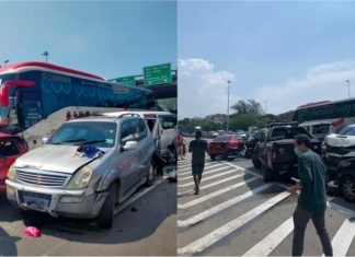 Bas ekspres hilang kawalan rempuh 10 kenderaan, polis minta saksi kejadian tampil