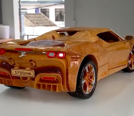 25 hari diperlukan bagi siapkan Ferrari SF90 kayu ini!