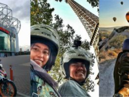 Pasangan ini naik motosikal kapcai dari Klang sehingga mengelilingi dunia
