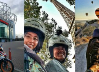 Pasangan ini naik motosikal kapcai dari Klang sehingga mengelilingi dunia