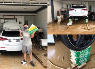 Lelaki ini guna kertas A4 selamatkan Mercedes-Benz AMG A 45S ditenggelami banjir