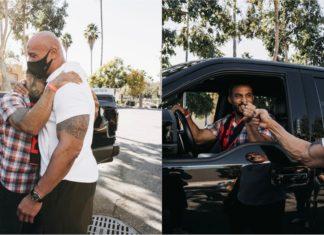 The Rock beri Ford F-150 yang sudah diubahsuai kepada veteran tentera laut