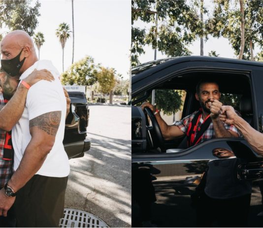 The Rock beri Ford F-150 yang sudah diubahsuai kepada veteran tentera laut
