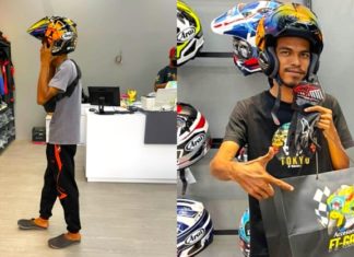 Abang Viva dapat helmet Arai VZ-Ram Pedrosa dan full riding gear!