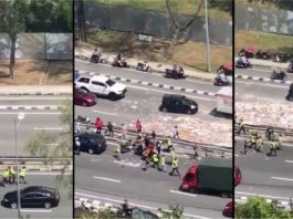 Geng penarik kereta bergaduh di tengah kemalangan ditahan, polis rampas bahan bukti senjata…