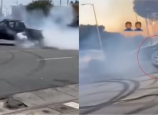 Tengah ‘show off’ buat donut, sekali ada ‘benda’ terpelanting….