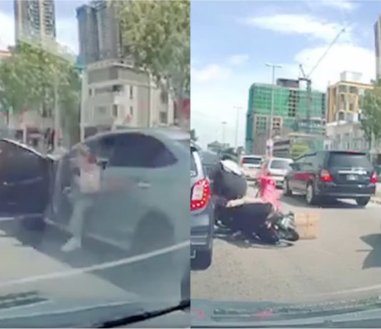 Gara-gara Vios buka pintu tengah jalan, orang lain pula yang terlibat kemalangan