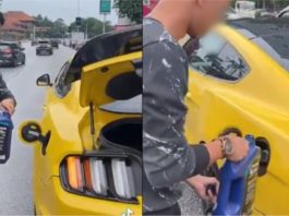 Geng Mustang didakwa berhenti tengah jalan isi minyak untuk konten, kena kecam menyusahkan orang ramai