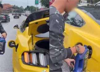 Geng Mustang didakwa berhenti tengah jalan isi minyak untuk konten, kena kecam menyusahkan orang ramai