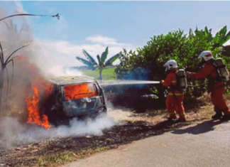 Gara-gara bakar sampah, Myvi hangus