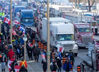 Pemandu lori ambil alih Ottawa Kanada, protes perlu divaksin sebelum rentas sempadan negara
