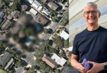 Rumah Tim Cook ditutupi dinding mozek kabur dalam Apple Maps