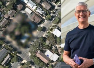 Rumah Tim Cook ditutupi dinding mozek kabur dalam Apple Maps