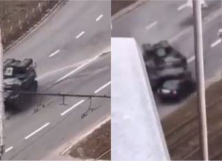 Tular seorang lelaki selamat, selepas kereta dirempuh dan digilis kereta kebal