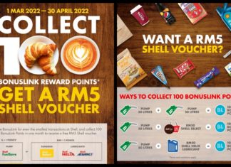 Dapat baucer RM5 dengan kumpul 100 mata Bonuslink di Shell