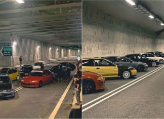 Penting diri, Honda Civic susun kereta di terowong semata ingin bergambar