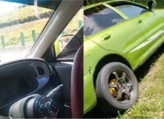 Gurauan cabut stereng ketika pandu, Proton Wira terbabas masuk longkang