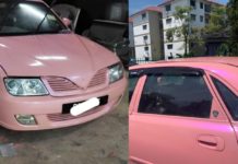 “Minta warna pic dah siap jadi merah jambu, sekali lampu signal dan antena dia cat…”