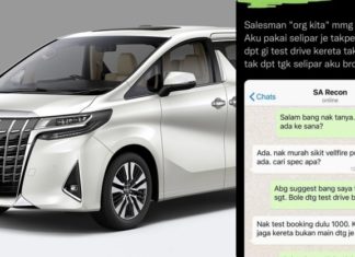 Pembeli ‘koyak’, SA suruh bayar RM1000 kalau nak pandu uji Toyota Alphard