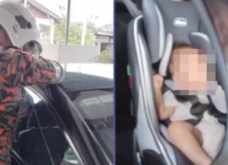 Bomba selamatkan bayi 10 bulan terkunci dalam kereta